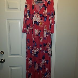 Ashley Stewart Floral Neck Tie Maxi size 14/16